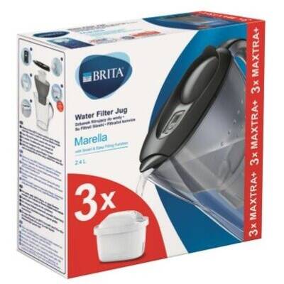 BRITA Cana filtranta Marella MXplus grafit + 3 rezerve, 2.4 l