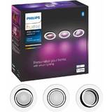 Philips 3 Spoturi LED RGB incastrate Hue Centura, Bluetooth, GU10, 3x5.7W, 1050 lm, lumina alba si color (2000-6500K), IP20, 9cm, Alb