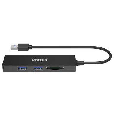 Hub USB UNITEK Q4+ USB 3.2 Gen 1 (3.1 Gen 1) Type-A 5000 Mbit/s Black