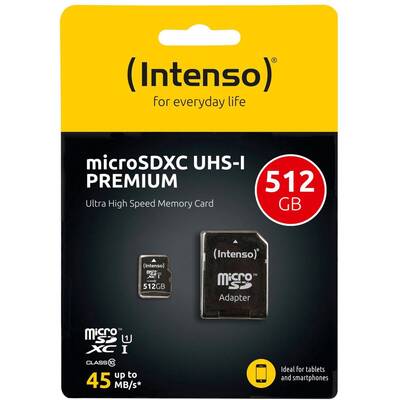 Card de Memorie Intenso microSDXC 512GB Class 10 UHS-I Premium