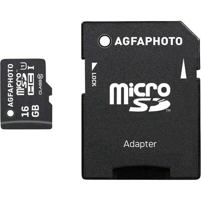 Card de Memorie AgfaPhoto MicroSDHC UHS-I   16GB High Speed Class 10 U1 + Adapter