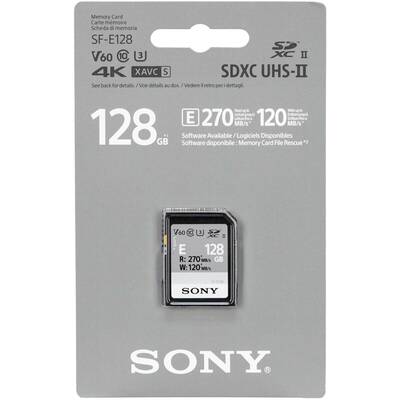 Card de Memorie Sony SDXC E series 128GB UHS-II Class 10 U3 V60