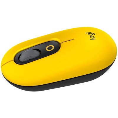 Mouse LOGITECH POP, Wireless/Bluetooth, Blast Yellow