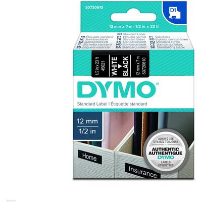 D1 12mm White/Black labels 45021