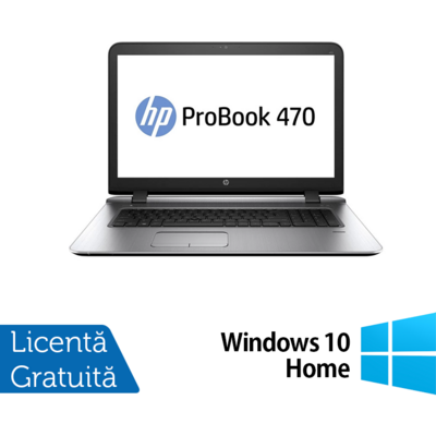Laptop Laptop HP ProBook 470 G3, Intel Core i5-6200U 2.30GHz, 8GB DDR3, 240GB SSD, 17 Inch, Webcam, Tastatura Numerica + Windows 10 Home