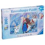Puzzle Ravensburger Disney Frozen Glittery Snow 100 buc XXL