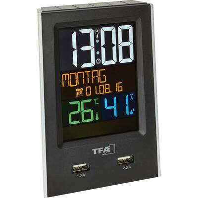 TFA-Dostmann Ceas de Birou 60.2537.01 Charge IT Wireless Alarm Clock