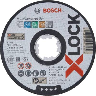 BOSCH Panza Flex X-LOCK Trennsch. 115x1,0mm Multi Material Cutting Disc
