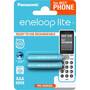 Eneloop Acumulator/Incarcator 1x2 Lite DECT Micro AAA 550 mAh   BK-4LCCE/2DE