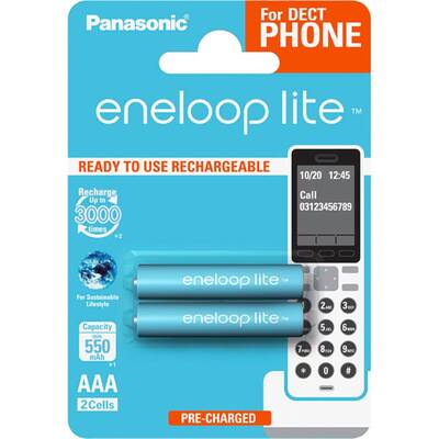 Eneloop Acumulator/Incarcator 1x2 Lite DECT Micro AAA 550 mAh   BK-4LCCE/2DE