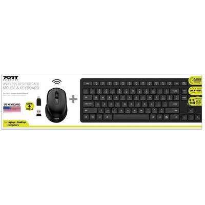 Tastatura Port Designs 900904-US QWERTY US International Black