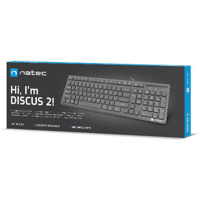 Tastatura NATEC Discus 2 USB USB US Slim