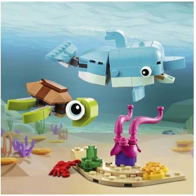 LEGO Creator 3 in 1 - Delfin si broasca testoasa 31128, 137 piese