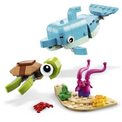 LEGO Creator 3 in 1 - Delfin si broasca testoasa 31128, 137 piese