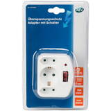 Priza / Prelungitor 3-fold Adapter w. switch and Surge protector white