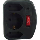 Priza / Prelungitor 3-fold Adapter w. switch and Surge protector black