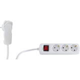 REV Priza / Prelungitor Multiple Socket Outlet 2m 3-fold Flat Plug w. switch white