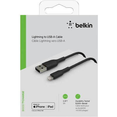 BELKIN Cablu Date Lightning Cable 1m, PVC, black, mfi cert.