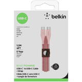 BELKIN Cablu Date DuraTek Plus USB-C/USB-C 1,2m, pink        F8J241bt04-PNK