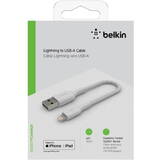 BELKIN Cablu Date Lightning to USB-A Cable 15cm, Braided, mfi cert, white