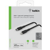 BELKIN Cablu Date Lightning/USB-C Cable 1m braided, mfi cert., black
