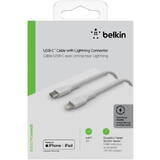 BELKIN Cablu Date Lightning/USB-C Cable 2m braided, mfi cert., white