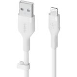 BELKIN Cablu Date Flex Lightning/USB-A 2m mfi cert., white CAA008bt2MWH