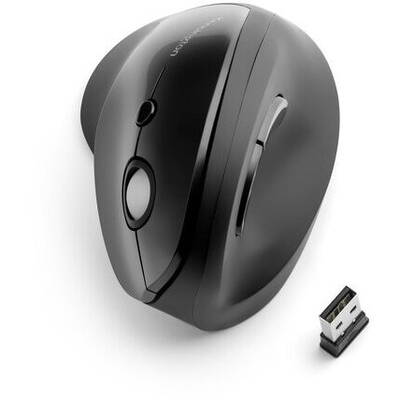 Mouse Kensington Pro Fit Ergo Vertical,  1600 dpi, Wireless, USB, Negru