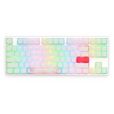 Tastatura Ducky Gaming One 2 TKL Pure White RGB Cherry MX Red Mecanica