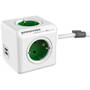 Allocacoc PowerCube Prelungitor 1402GN Extended, USB, 1.5m, Verde