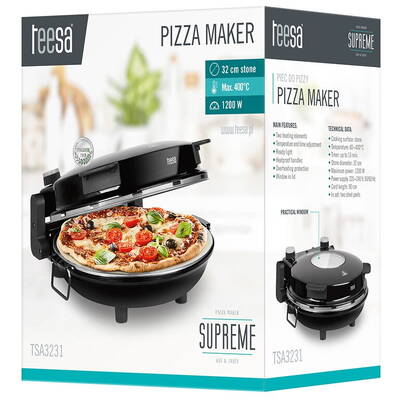 teesa Cuptor pizza Supreme TSA3231,  1200W,  diametru vatra 32cm