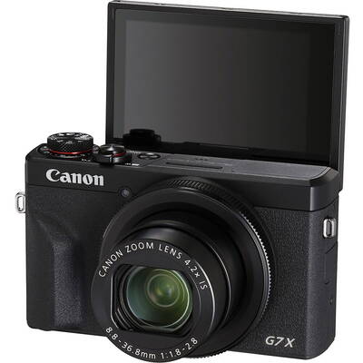 Aparat foto DSLR PowerShot G7 X Mark III, 20 MP, 4K, Negru + Acumulator Canon NB-13L