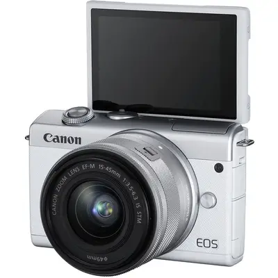 Canon Aparat foto Mirrorless EOS M200, 24.1 MP, 4K, Alb + Obiectiv 15-45mm