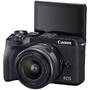 Canon Aparat foto Mirrorless EOS M6 II, 32.5 MP, 4K, Negru + Obiectiv 15-45mm