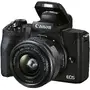 Canon Aparat foto Mirrorless EOS M50 Mark II, 24.1 MP, 4k, Wi-FI, Negru + Obiectiv EF-M 15-45mm, Vlogging Kit