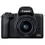 Aparat foto DSLR Canon Aparat foto mirrorless EOS-M50 Mark II, 24.1 MP, 4K, Wi-Fi, Negru, + Obiectiv 15-45mm + Geanta + Card memorie 16GB