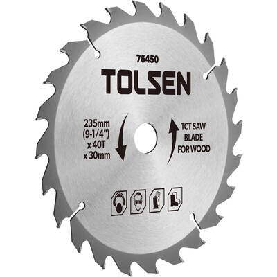 Tolsen Disc circular cu vidia pentru lemn 115x22,2x40T