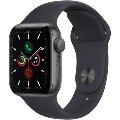 Smartwatch Apple SE, 40mm Aluminium Space Grey cu Midnight Sport Band Regular, + GPS