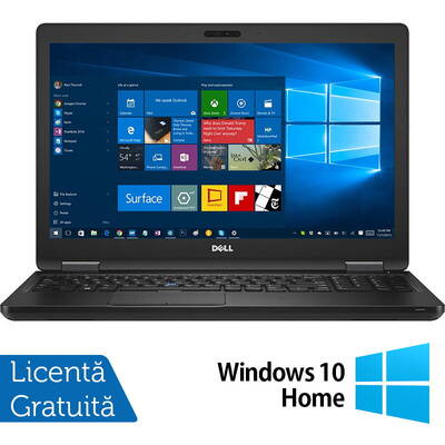Laptop Dell Refurbished Latitude E5580, Intel Core i5-6200U 2.30GHz, 8GB DDR4, 256GB SSD, 15.6 Inch, Webcam, Tastatura Numerica + Windows 10 Home
