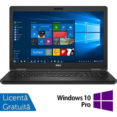 Laptop Dell Refurbished Latitude 5590, Intel Core i5-7300U 2.60GHz, 8GB DDR4, 256GB SSD M.2, 15.6 Inch, Webcam, Tastatura Numerica + Windows 10 Pro
