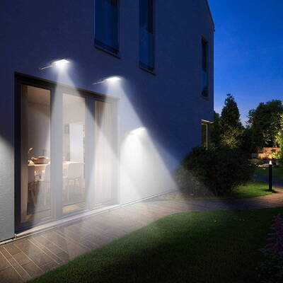 Lampă solară cu LED-uri Maclean MCE444 Senzor de mișcare PIR Amurg Lampă de perete exterior IP65 reglabilă fără fir