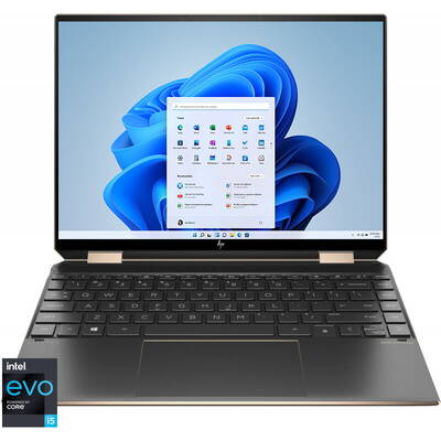 Ultrabook HP 13.5'' Spectre x360 Convertible 14-ea1015nn, WUXGA+ IPS Touch, Procesor Intel Core i5-1155G7 (8M Cache, up to 4.50 GHz), 16GB DDR4X, 512GB SSD, Intel Iris Xe, Win 11 Home, Nightfall Black