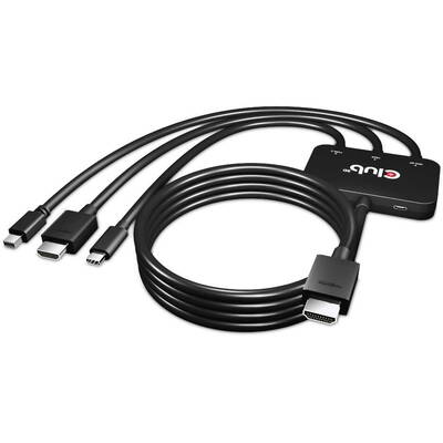 Adaptor Adaptor activ CLUB 3D USB tip C + HDMI™ + MiniDisplayPort™ 1.2 la HDMI™ 4K60Hz HDR M/M 32AWG