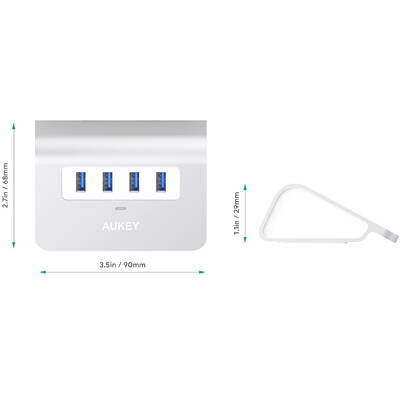 Hub USB AUKEY CB-H5 HUB din aluminiu USB-A | 4in1 | 4xUSB 3.0 | 5 Gbps