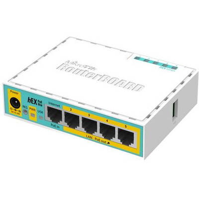Router MIKROTIK hEX PoE lite Fast Ethernet alb