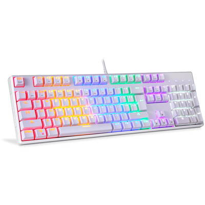 Tastatura MOTOSPEED CK107 Rainbow-blue  albă