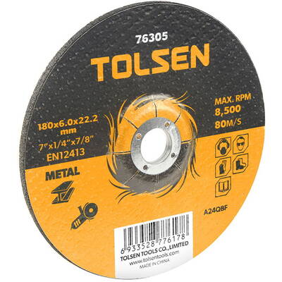 Tolsen Disc abraziv cu centru coborat (metal) 180x6x22 mm