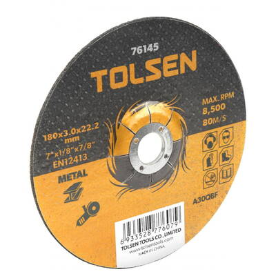 Tolsen Disc de taiere cu centru coborat (metal) 180x3x22 mm