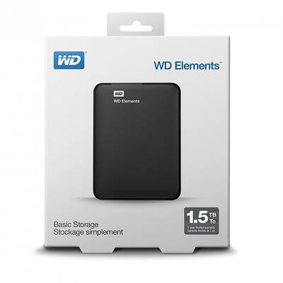 Hard Disk Extern EHDD 1.5TB WD 2.5" ELEMENTS USB3.0 BK WE