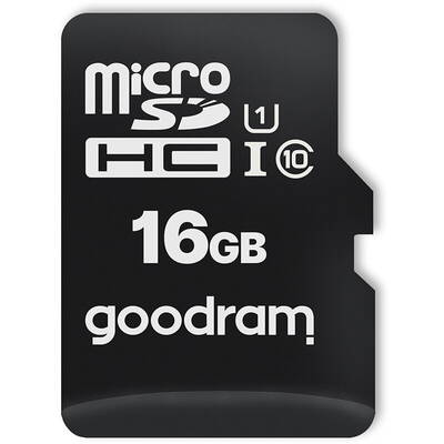 Card de Memorie GOODRAM M1AA, Micro SDHC, 16GB, Clasa 10, UHS-I U1 + Adaptor